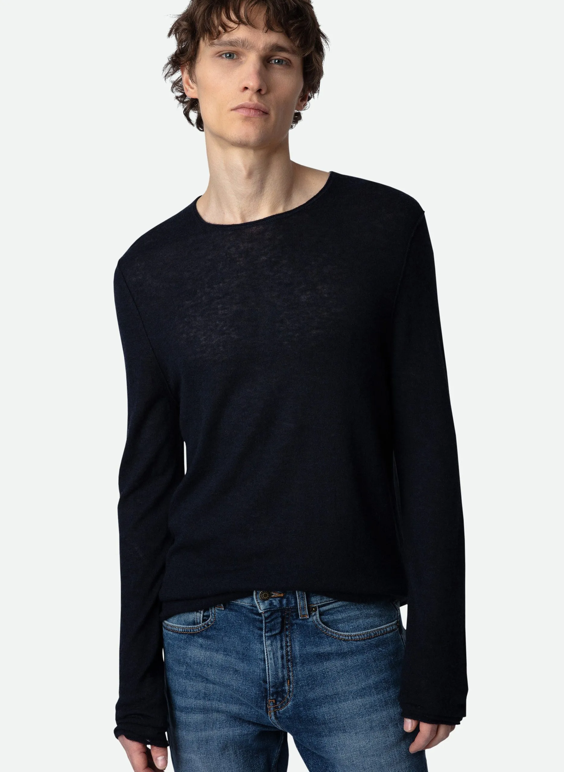 Pull droit en cachemire Bleu TEISS