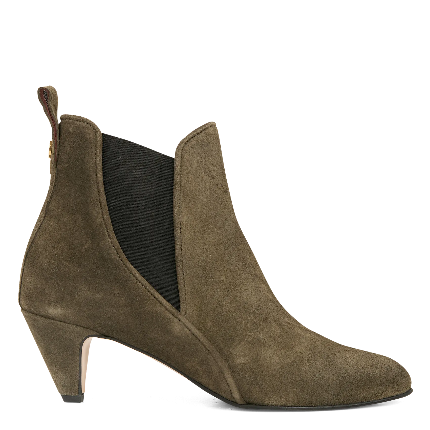 Bottines à talon imprimé en cuir velours Vert RIKLEY