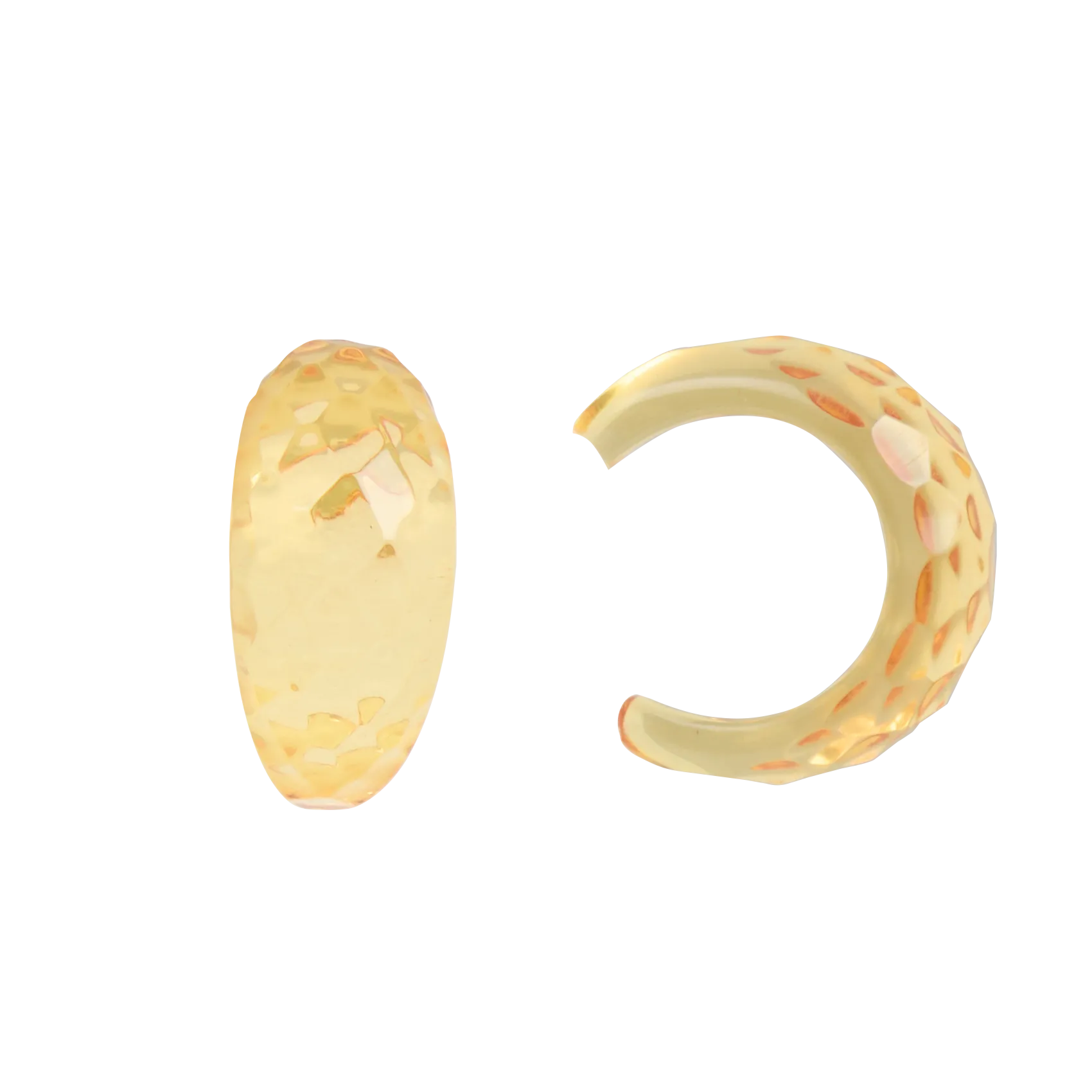 Créoles ouvertes facettées Jaune IRENA