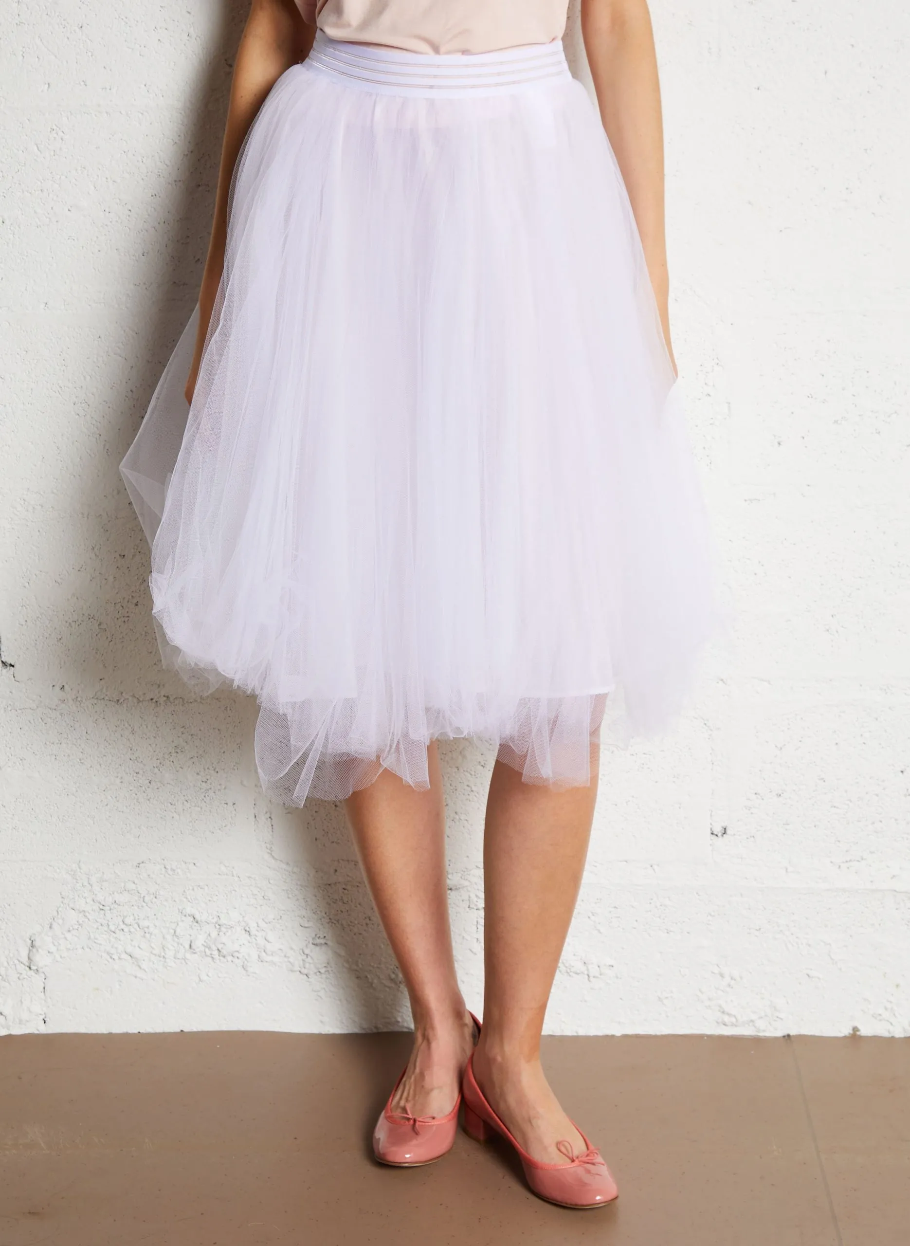 Jupe taille haute Blanc