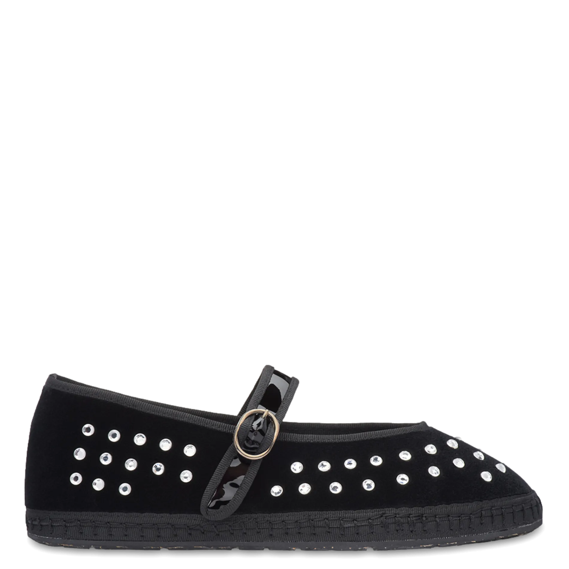 Ballerines en velours de coton Noir MAE