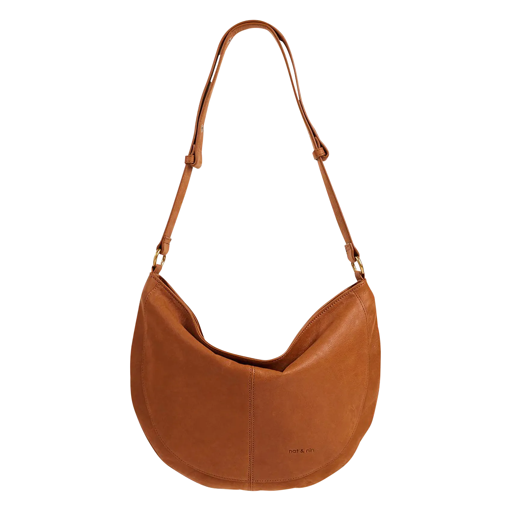 Sac cabas porté épaule en cuir Marron RODEO