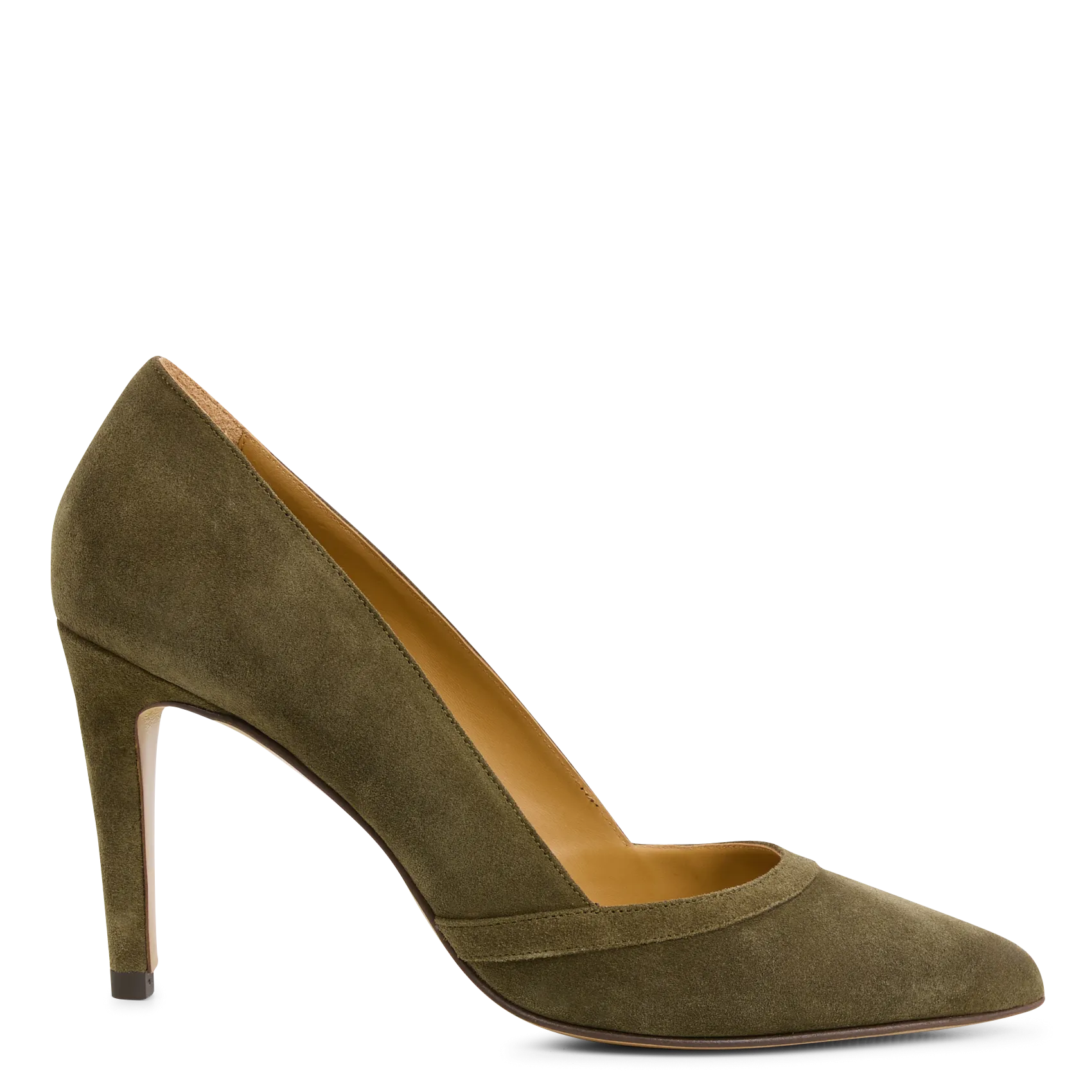 Escarpins en cuir velours Kaki N°117