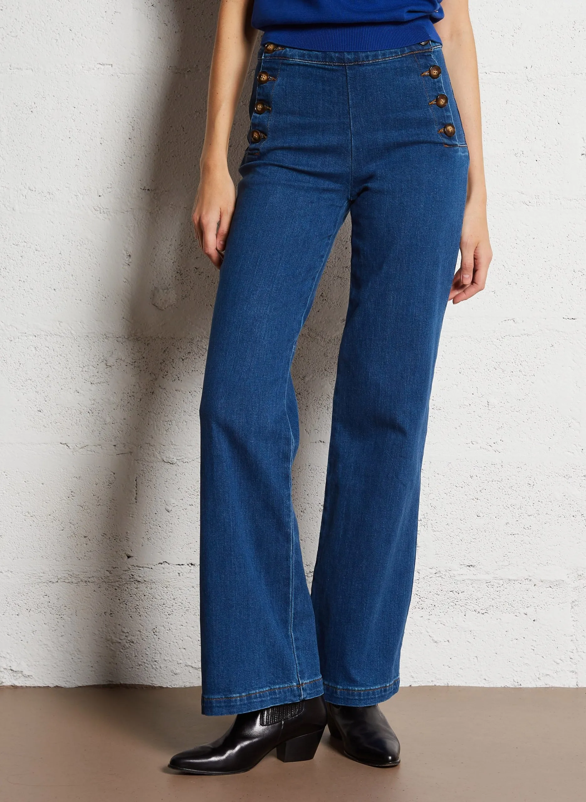 Pantalon droit en velours côtelé Jean brut PAULIE