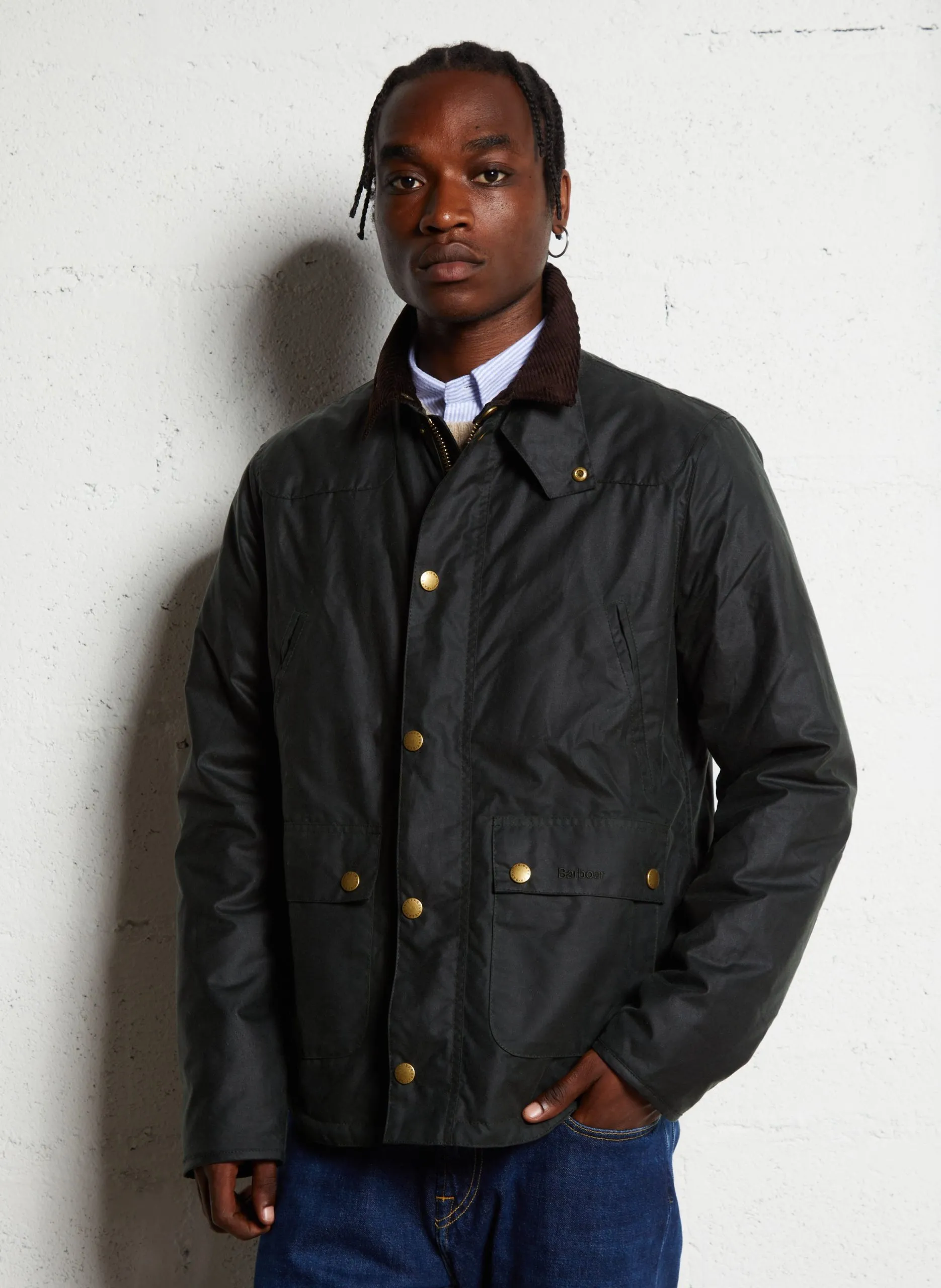 Blouson en coton ciré Vert REELIN