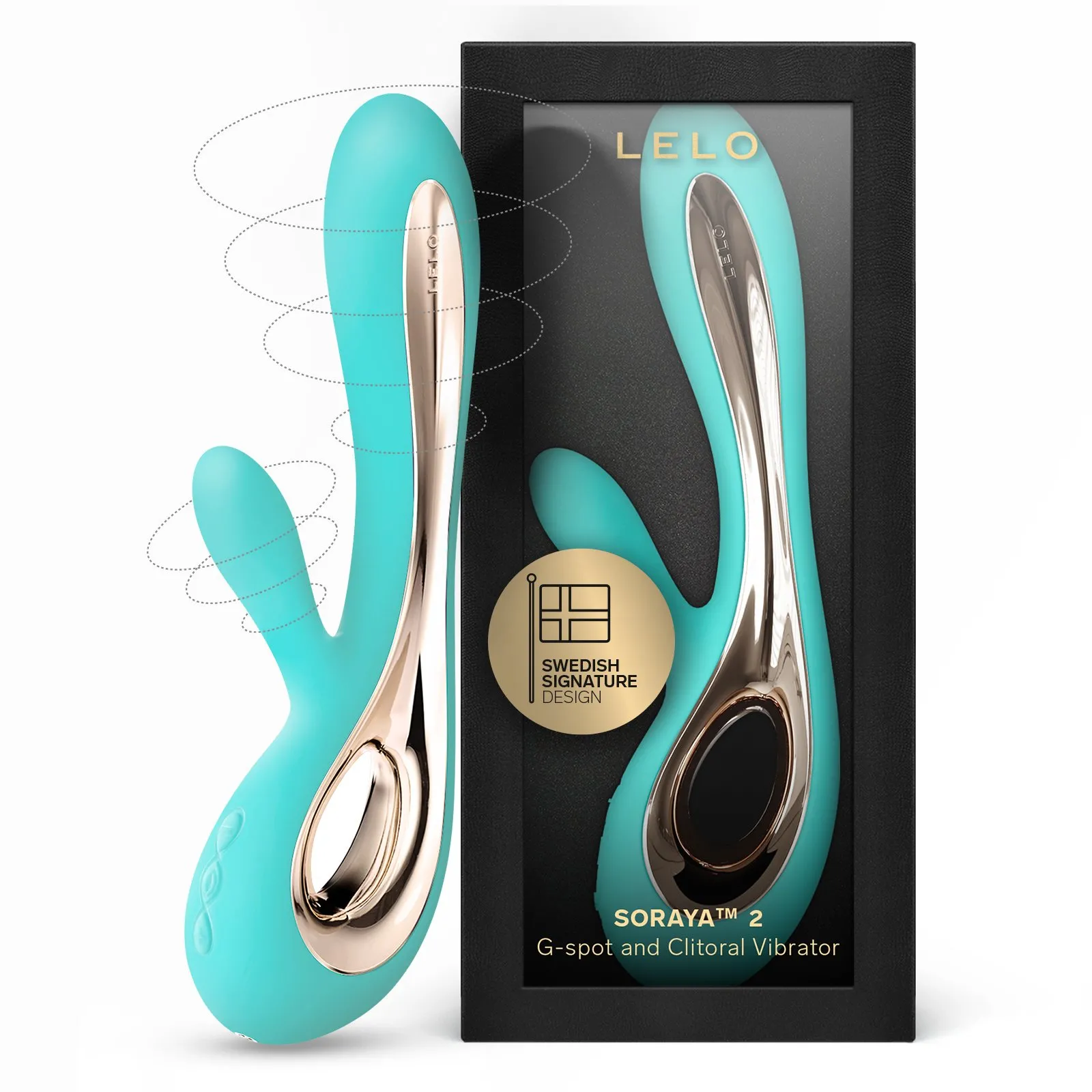 Stimulateur clitoridien et vibromasseur point g rabbit Bleu SORAYA 2