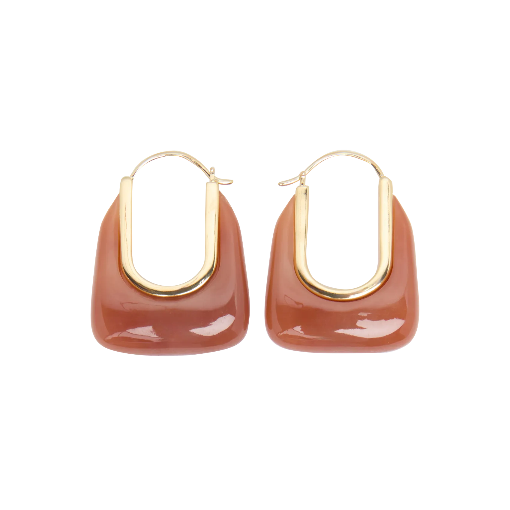 Créoles rectangulaires Marron DANY