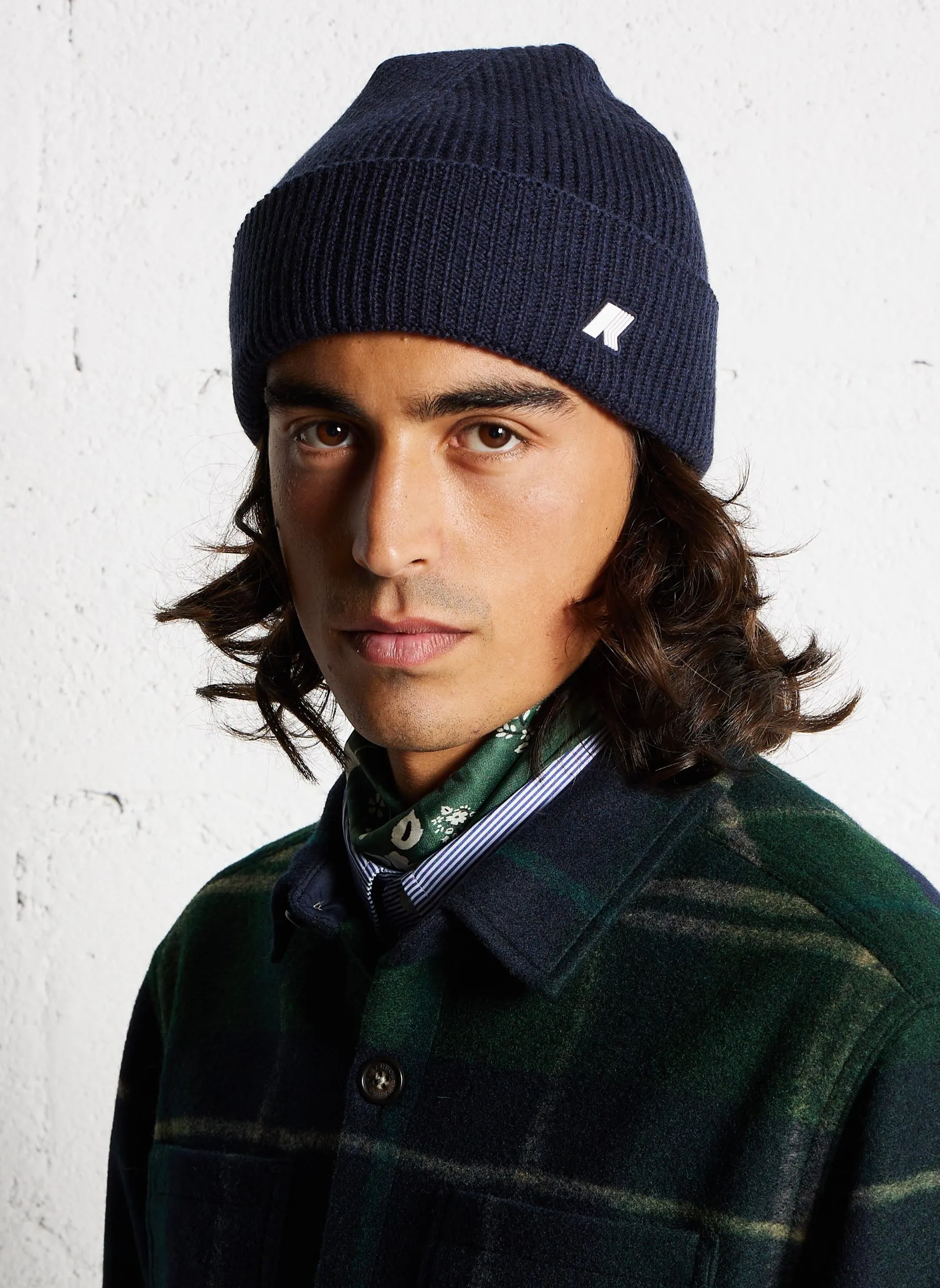 Bonnet en laine Bleu BRICE CARDIGAN STITCH WOO