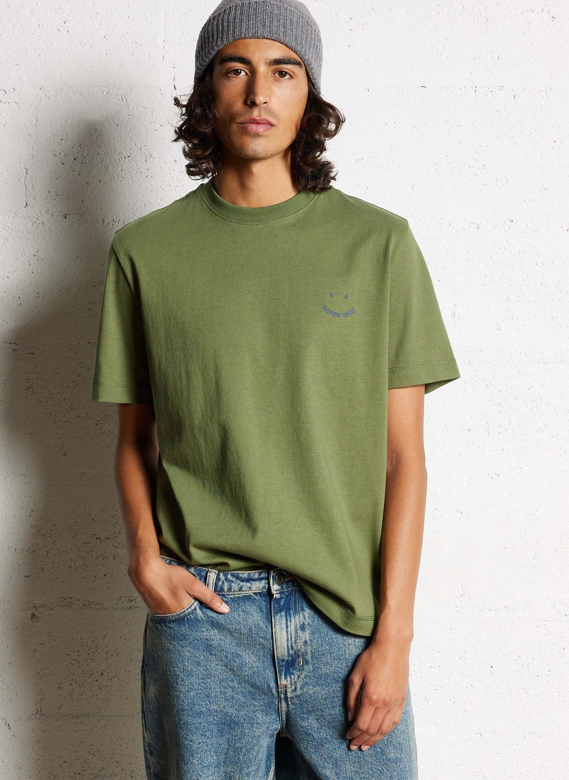 Tee-shirt col rond en coton bio Vert