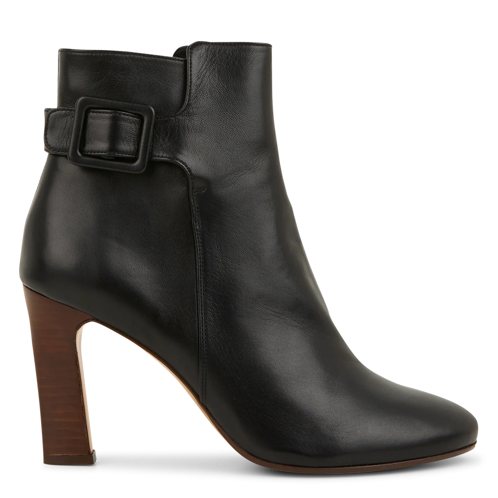 Bottines à talons en cuir Noir