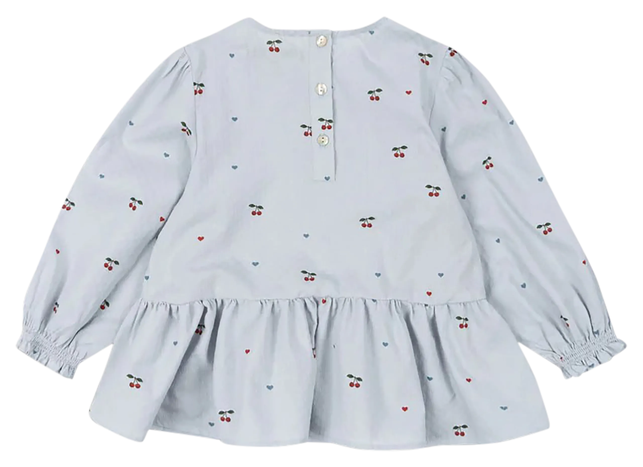 Blouse ample brodée en coton bio Bleu EVIA