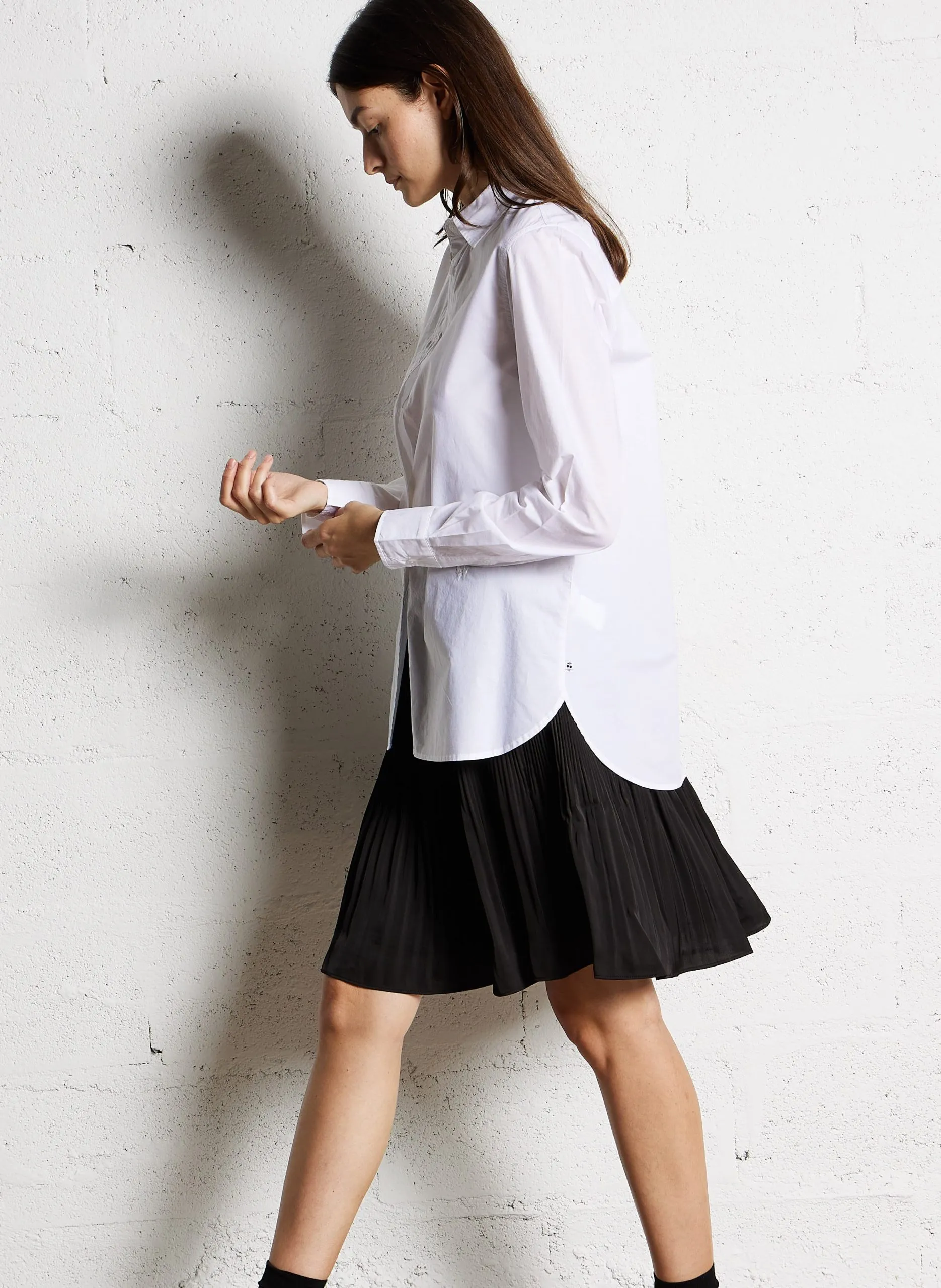 Chemise col classique en coton Blanc JAMA