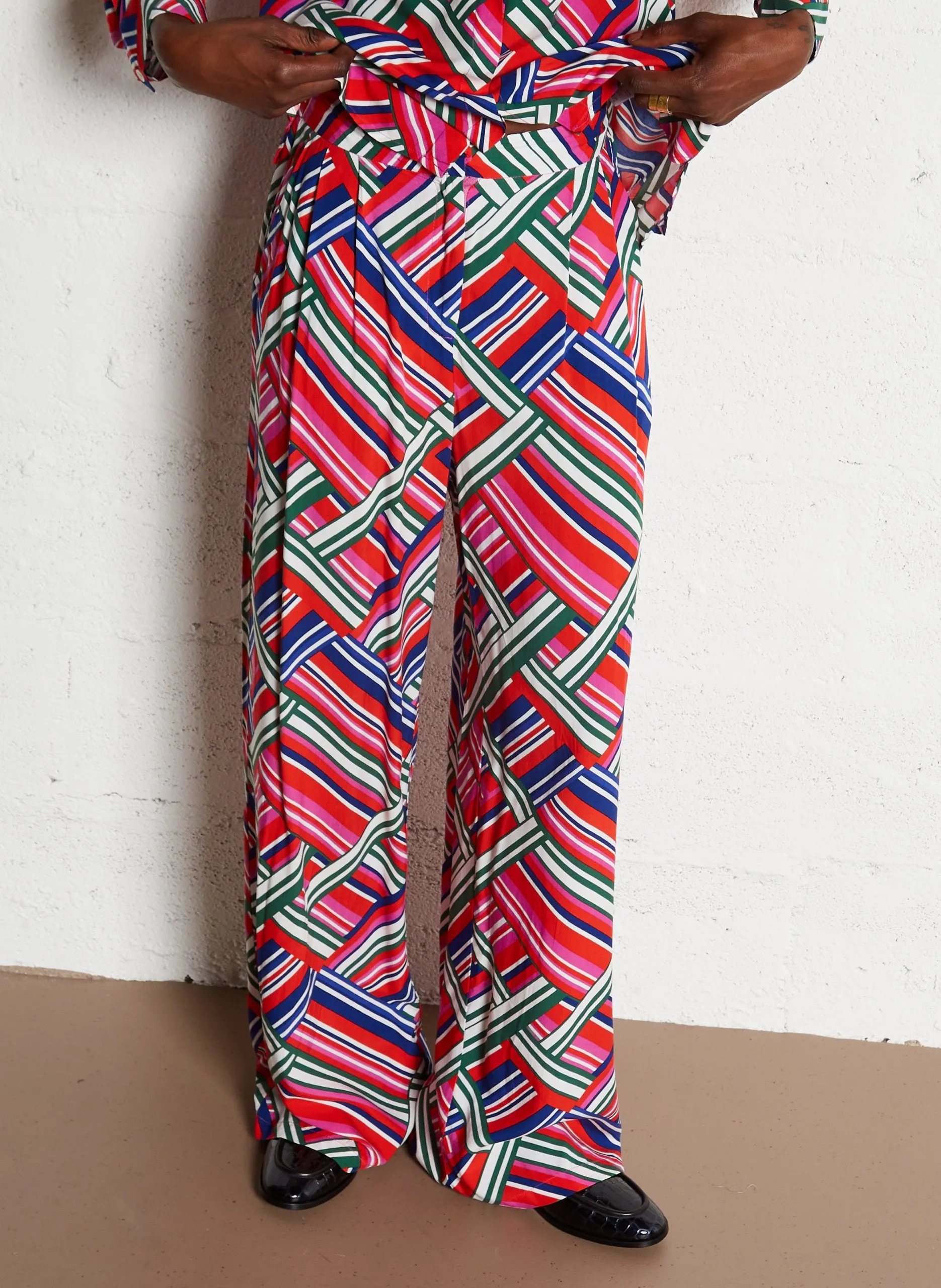 Pantalon droit imprimé Multicolore POZO