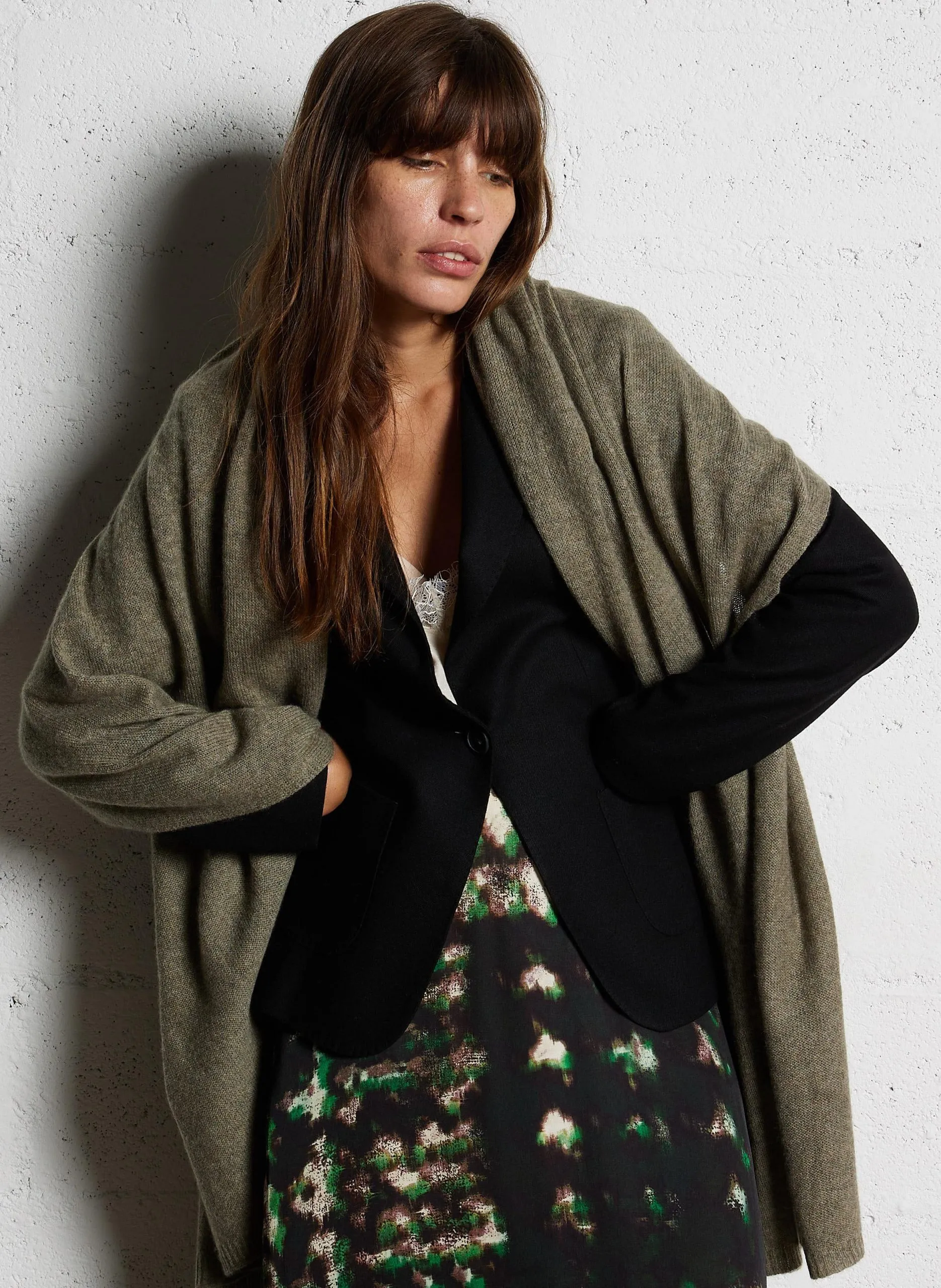 Echarpe en cachemire Kaki DAIZY