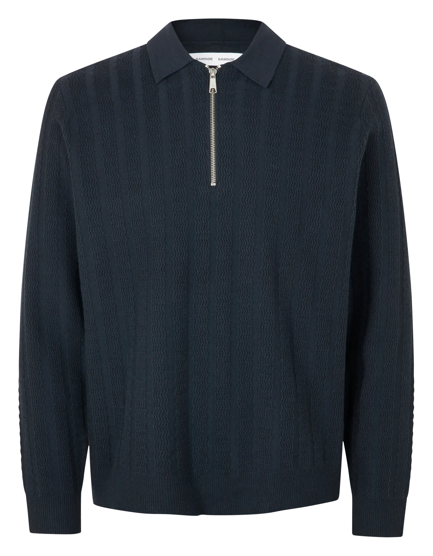 Polo regular manches longues Bleu GABRIEL