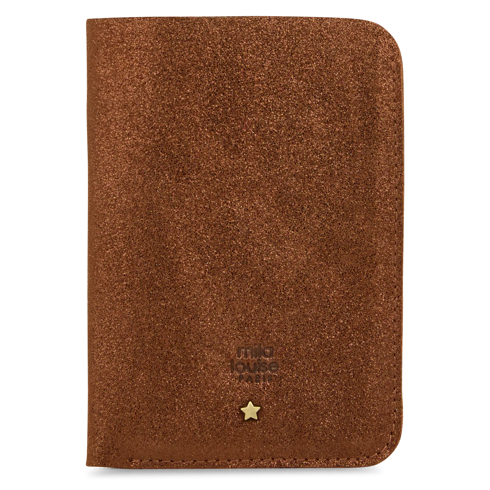 Portefeuille en cuir métallisé Marron ORY