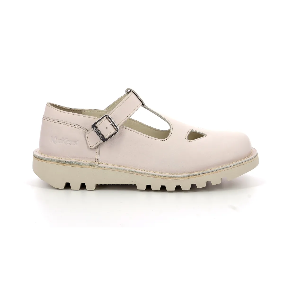 Ballerines cuir Blanc KICK MARY JANE