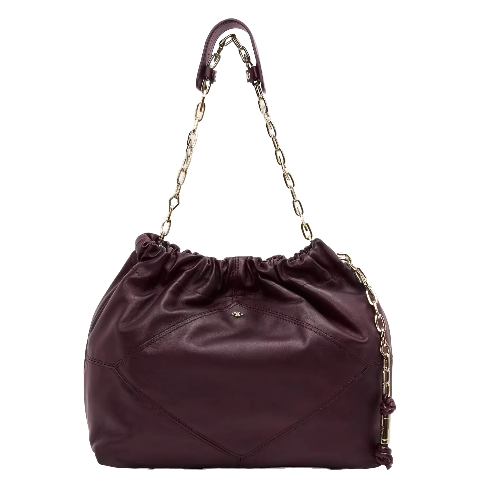 Sac porté épaule en cuir Prune JUNE TOTE