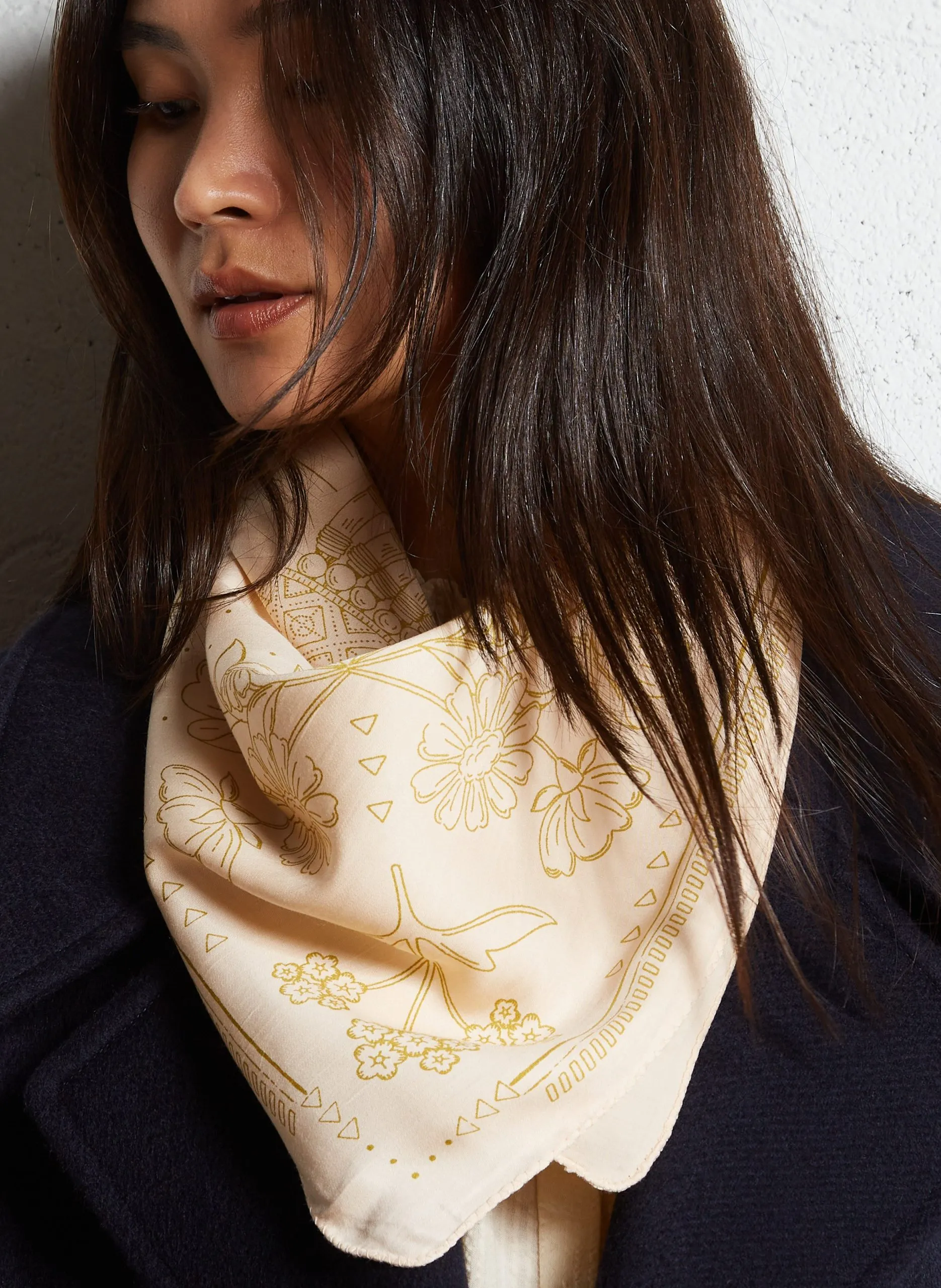 Foulard imprimé en coton Blanc PALIKA