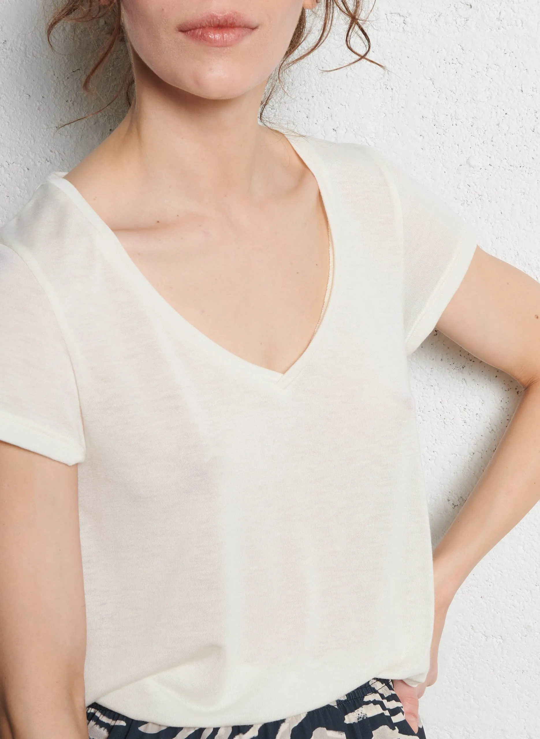 Pantalon droit fluide imprimé Noir