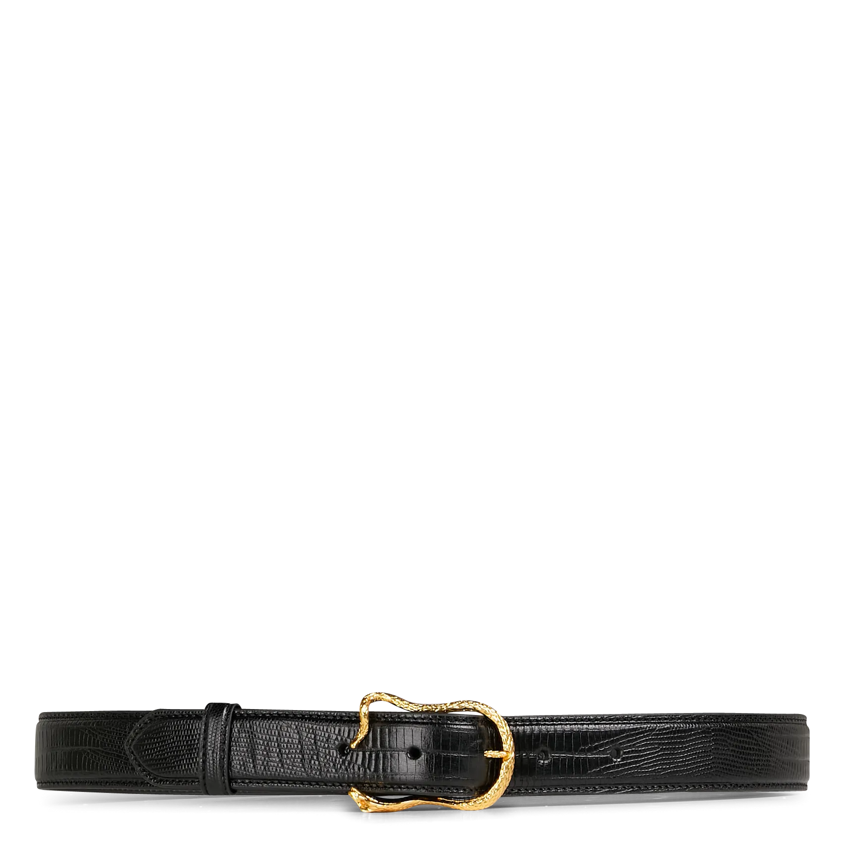 Ceinture en cuir à boucle serpent Noir MINIVIPER