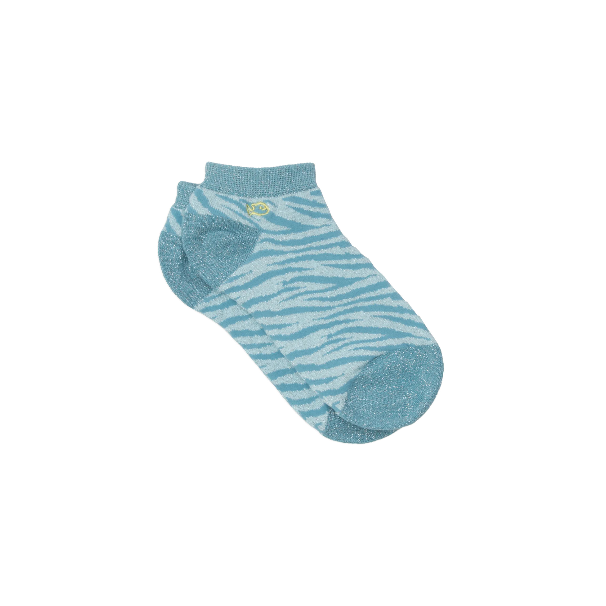 Socquettes en coton peigné zèbre Bleu BLEU