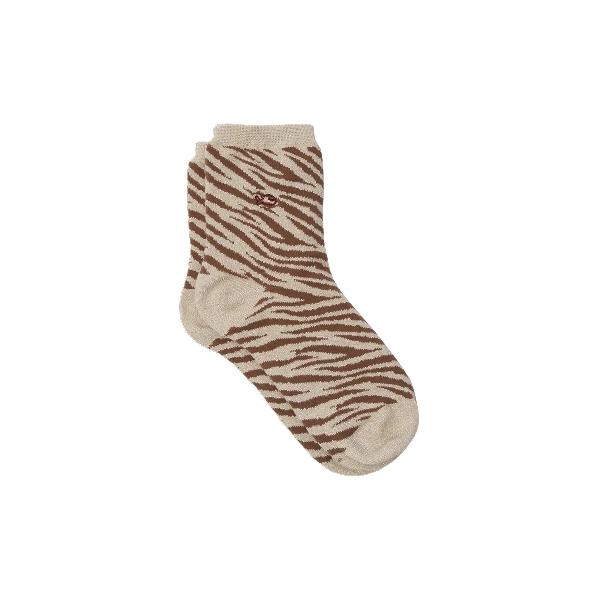 Chaussettes en coton peigné zèbre Beige BEIGE