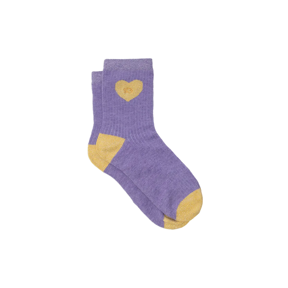 Chaussettes en coton peigné coeur Violet VIOLET