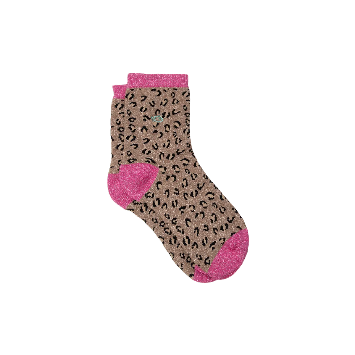 Chaussettes en coton peigné léopard Marron CAMEL ET ROSE