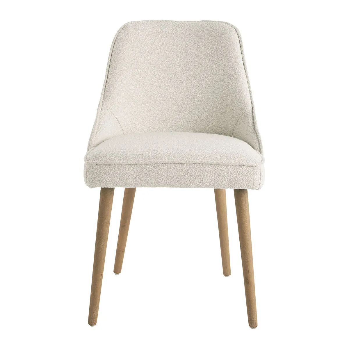 Chaise marcus en bouclette - crème Beige MARCUS