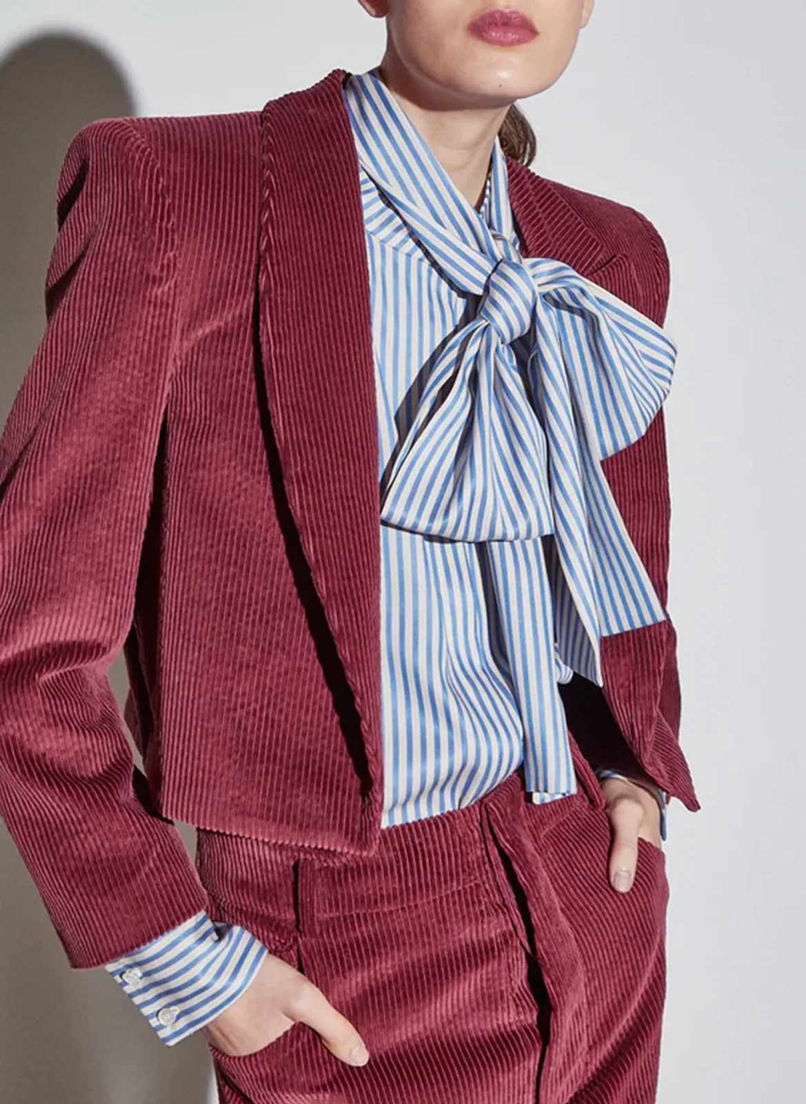 Veste droite en coton Rouge AMBER