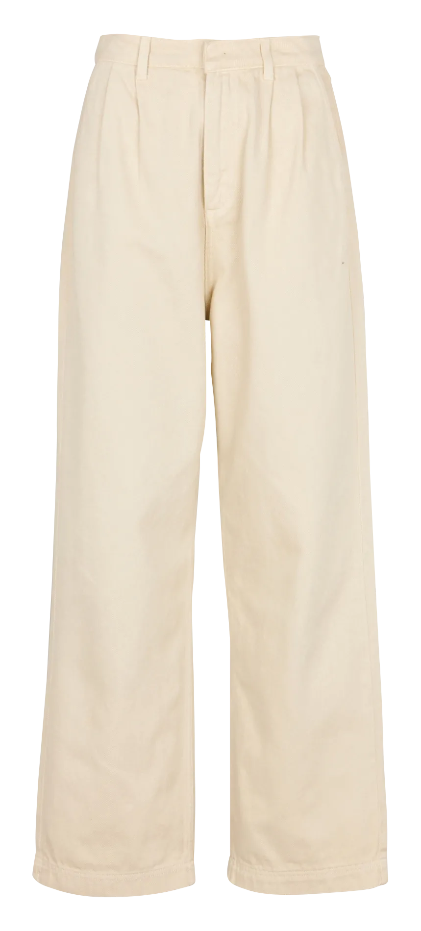 Pantalon droit taille haute en coton Beige HUGO