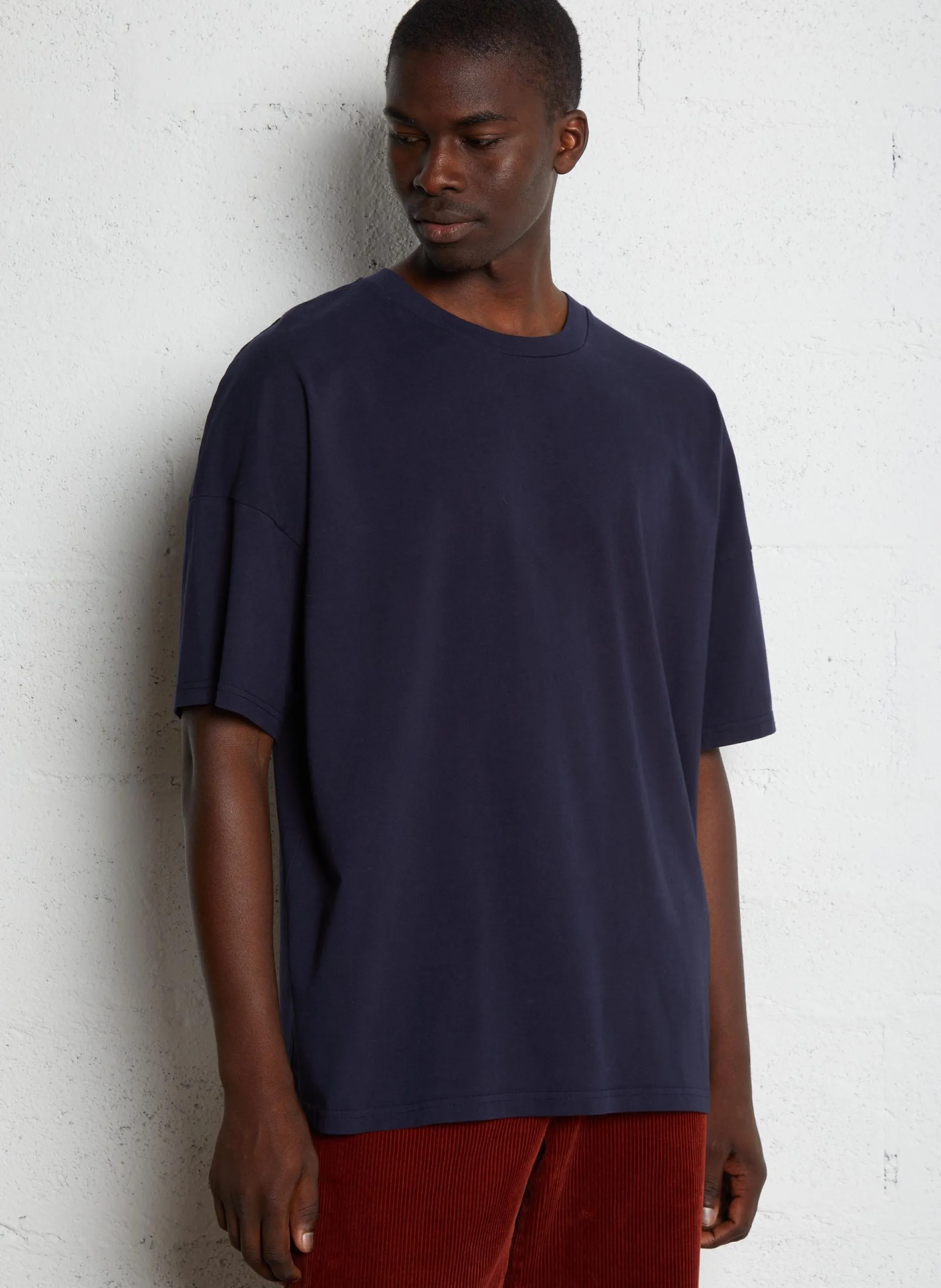Tee-shirt regular-fit col rond en coton Bleu FIZVALLEY