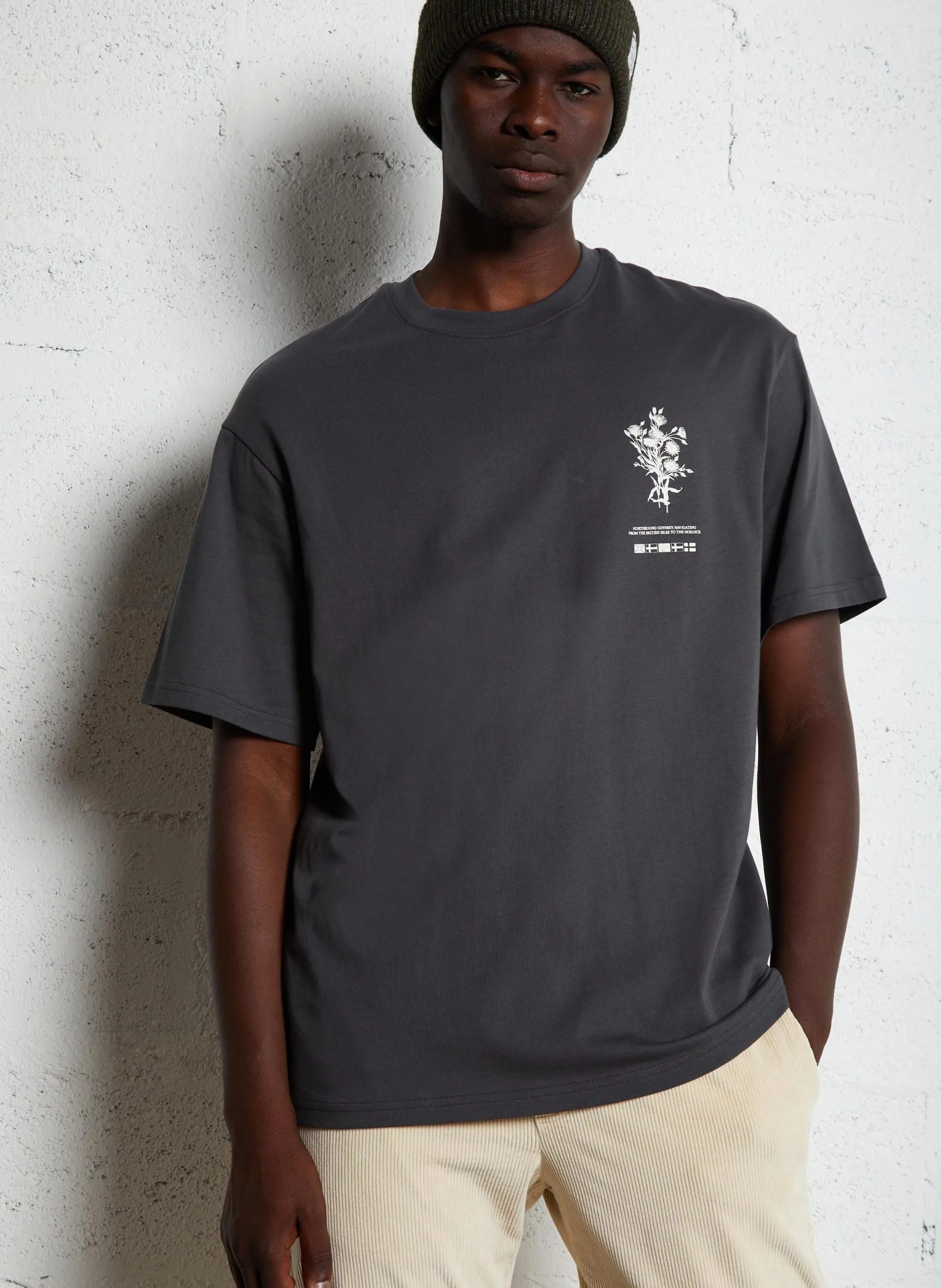 Tee-shirt col rond ample en coton bio Gris LOOSEALP