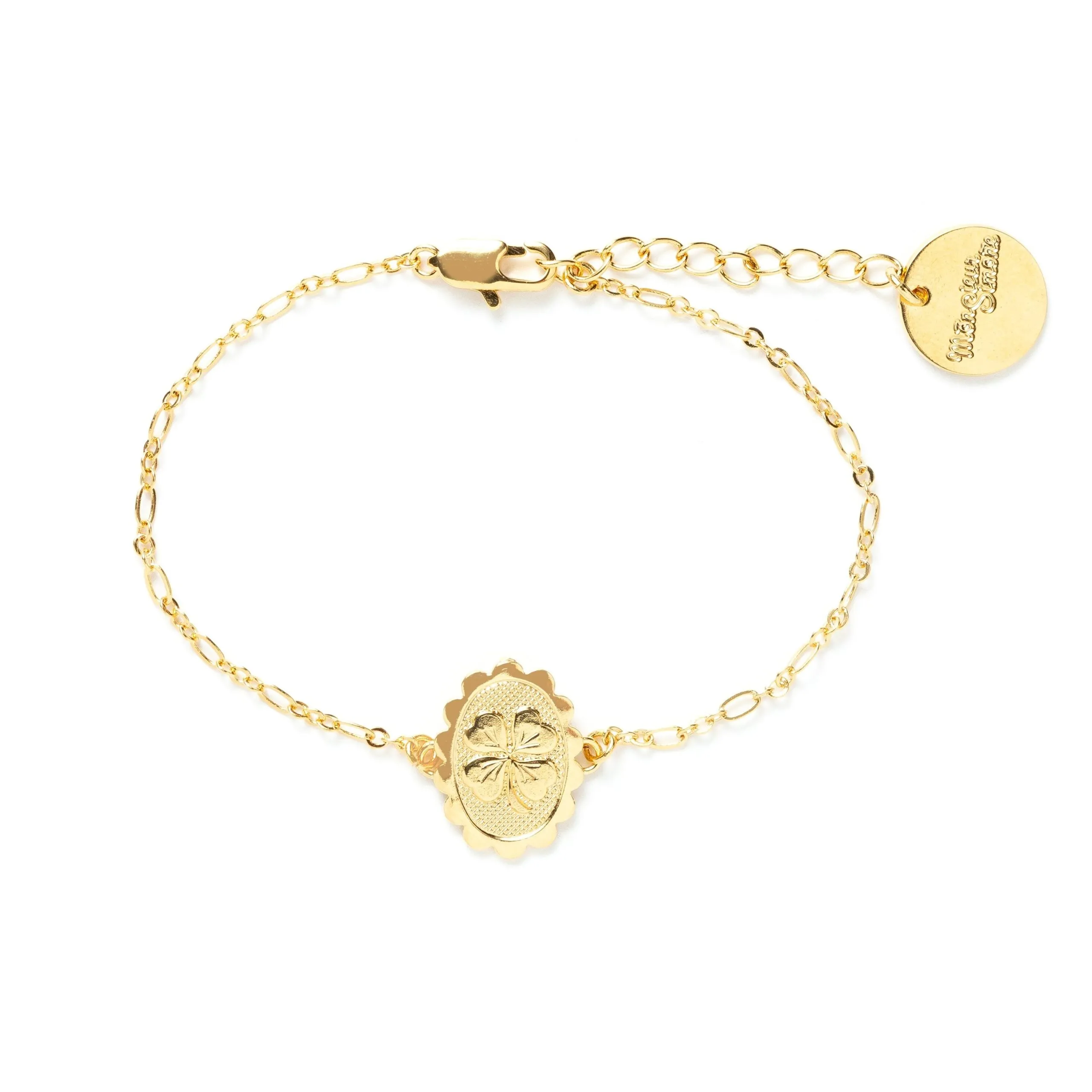 Bracelet trèfle plaqué argent Doré THÉMIS