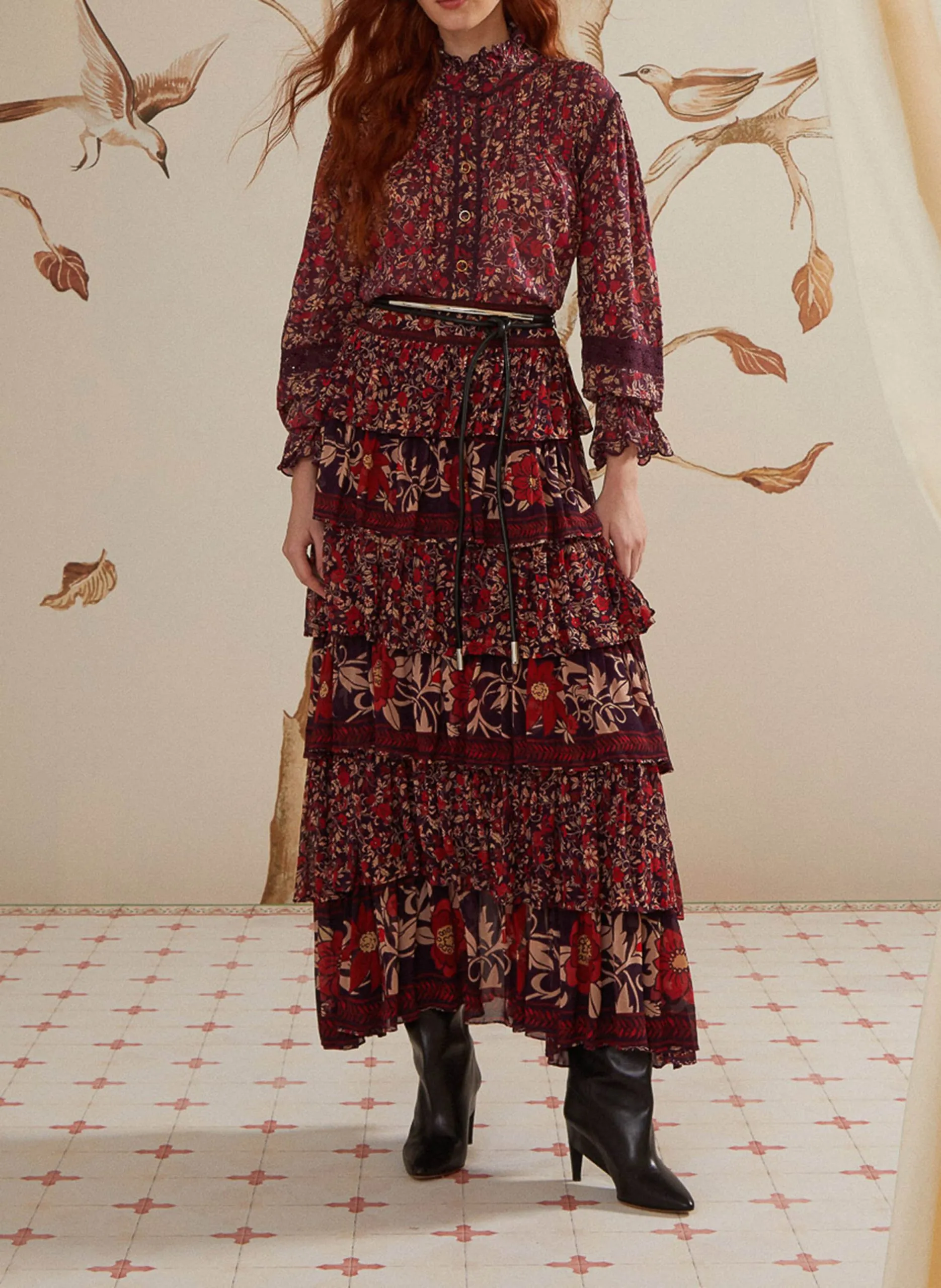 Jupe à volants Multicolore