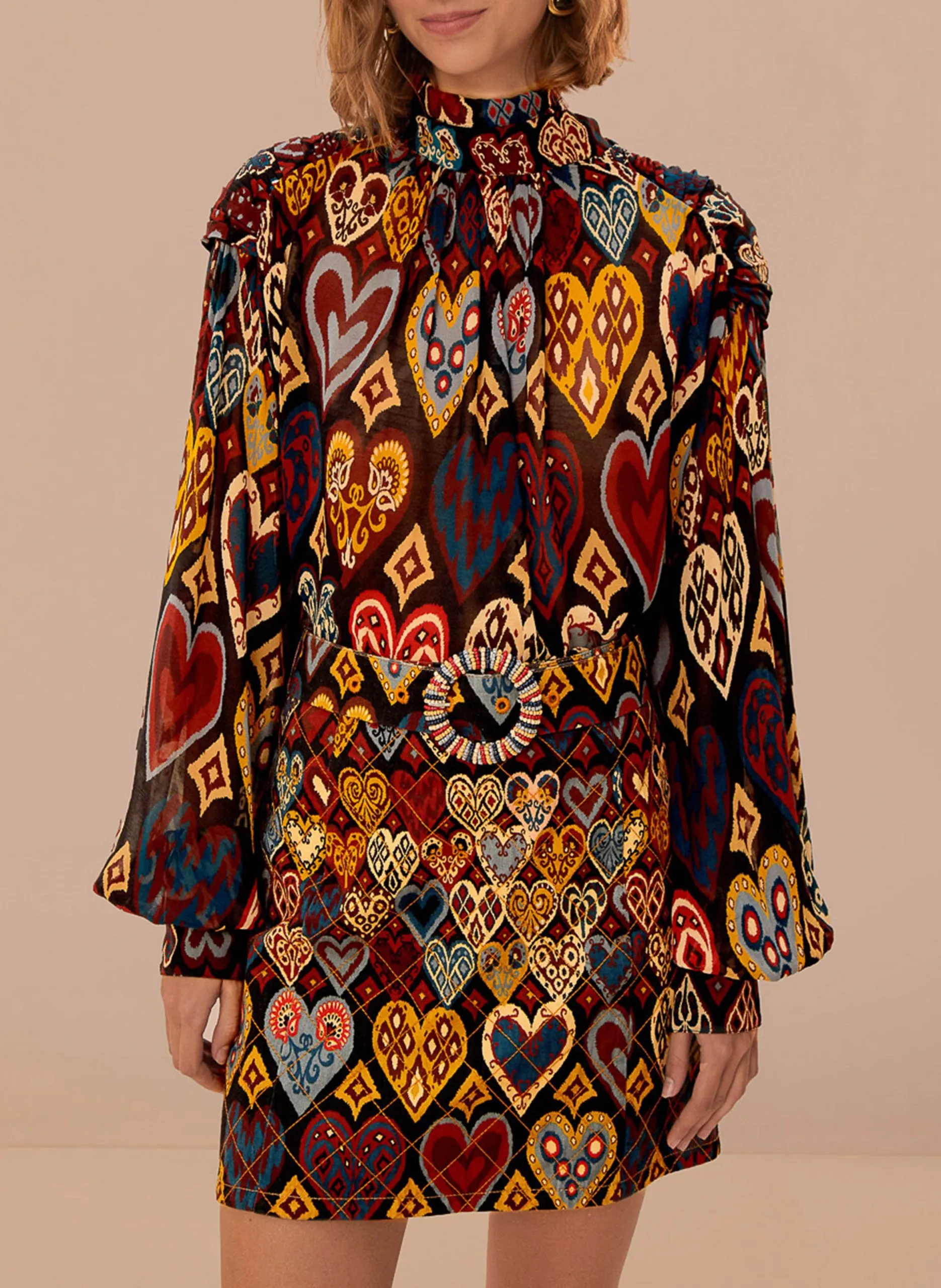 Jupe cœurs Multicolore