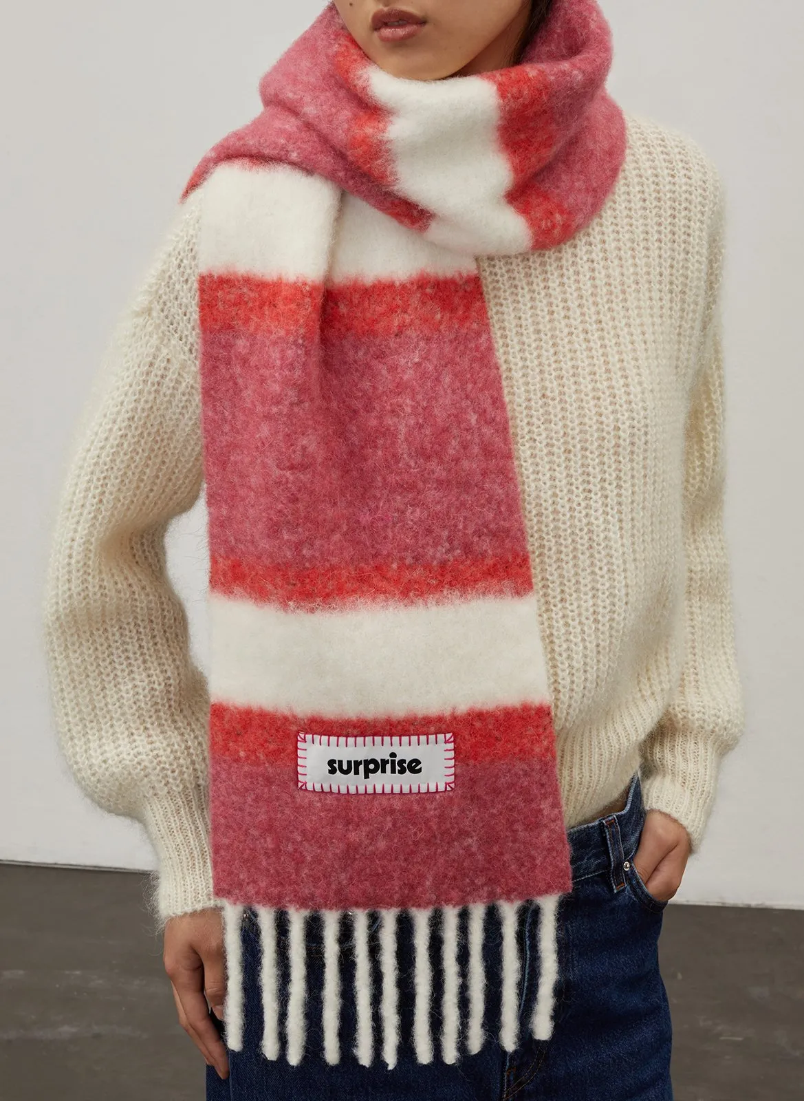 Echarpe à rayures Rose SOFIA