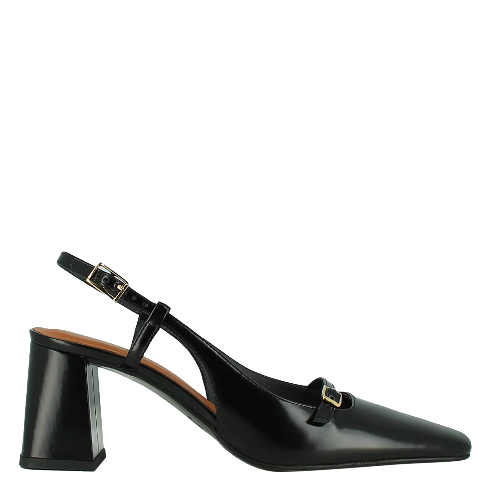 Escarpins en cuir vernis Noir DADELLE