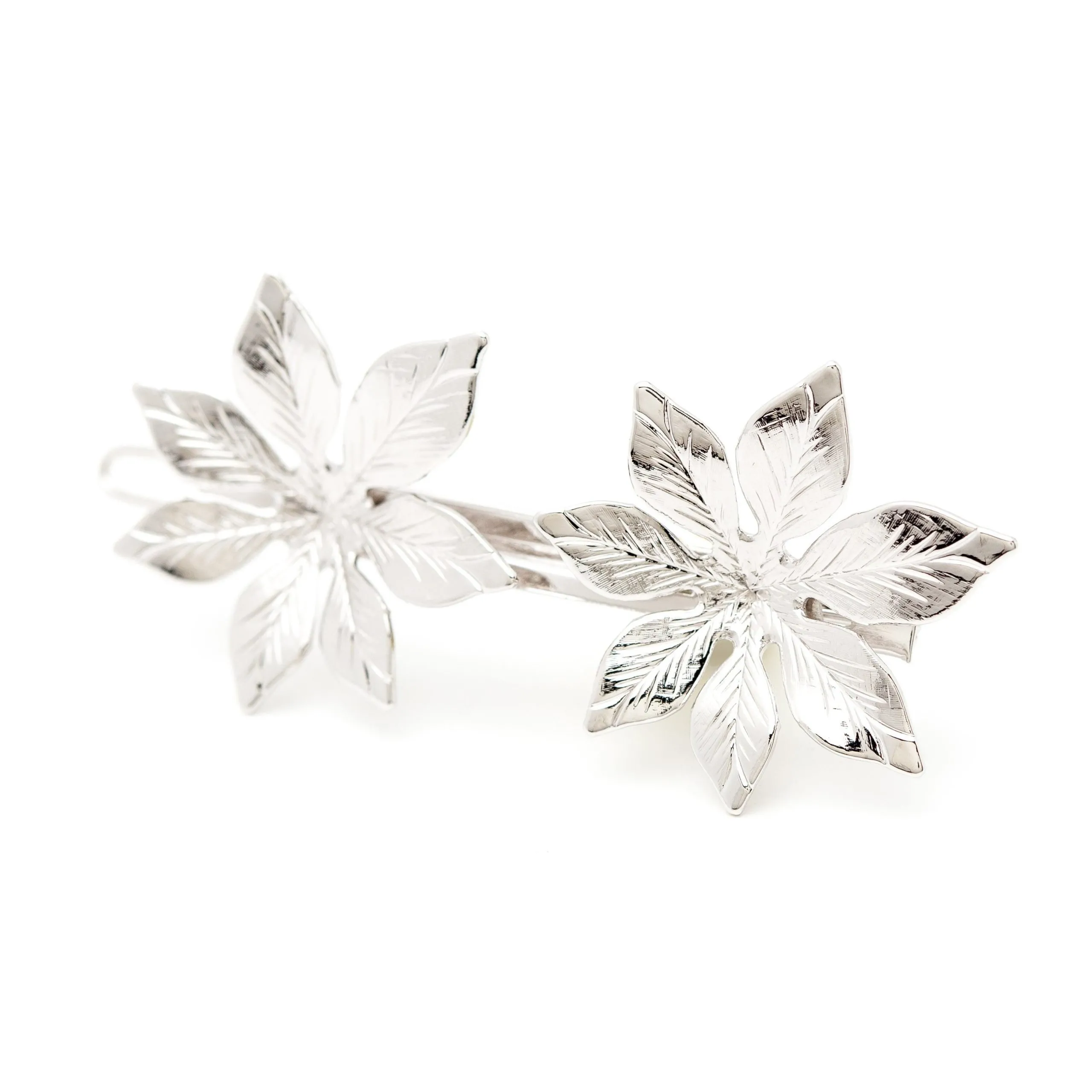 Barrette fleurs plaqué argent Argent CHLORIS