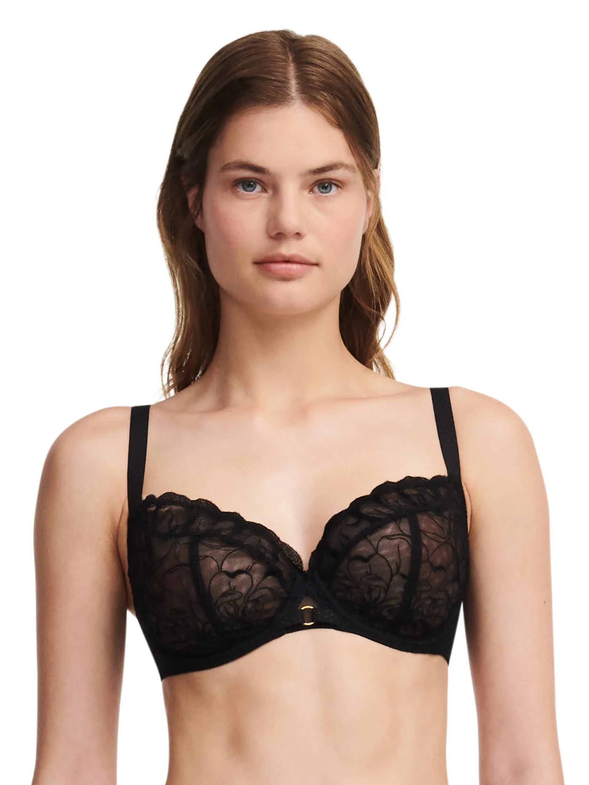 Soutien-gorge emboîtant broderie florale Noir FLEURS