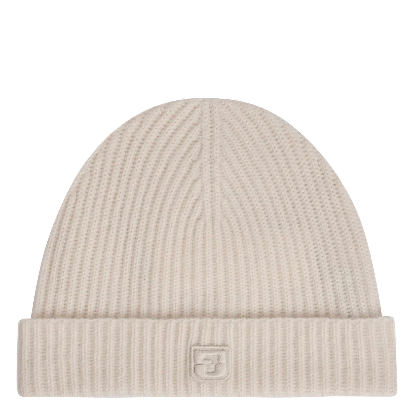 Bonnet à côtes en cachemire Beige FIONA