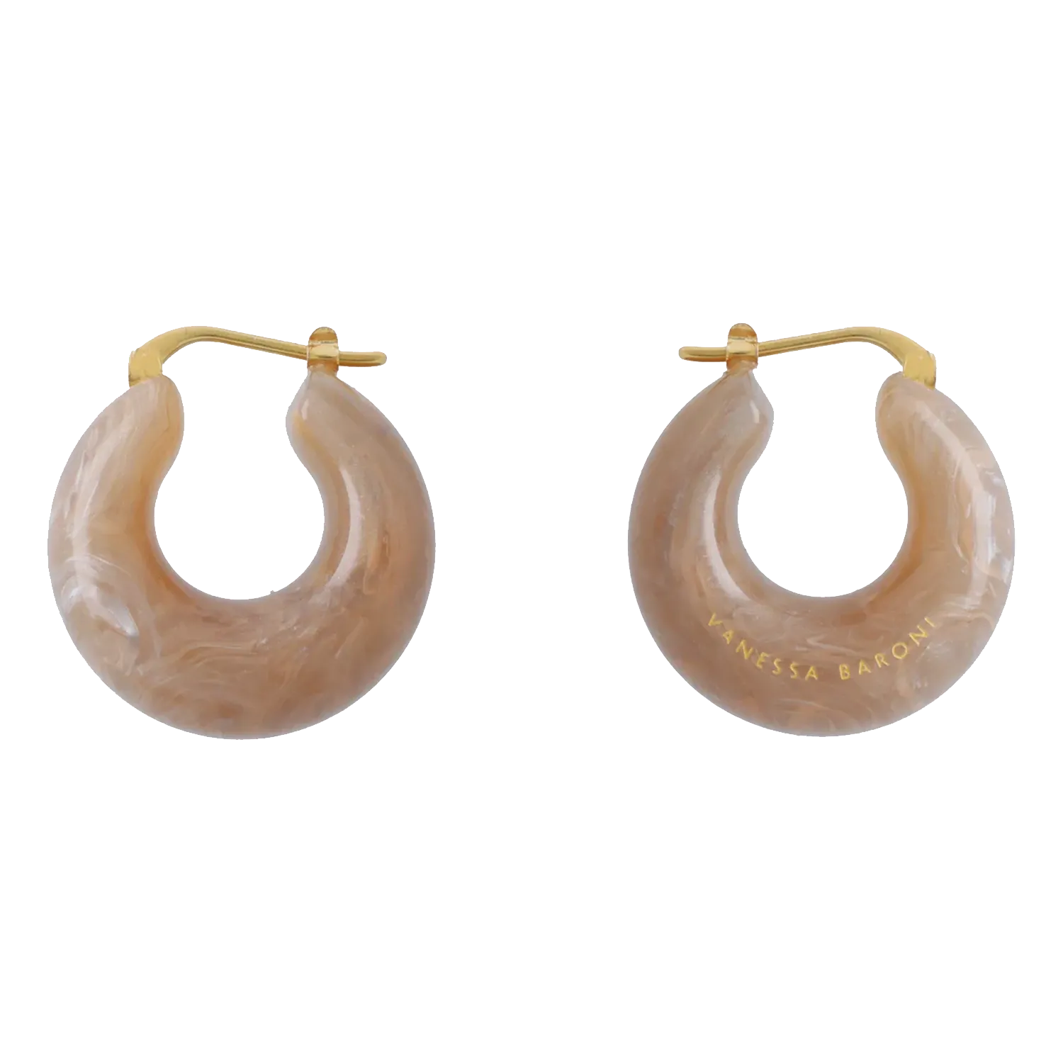 Boucles d'oreilles créoles Beige CIRCLET