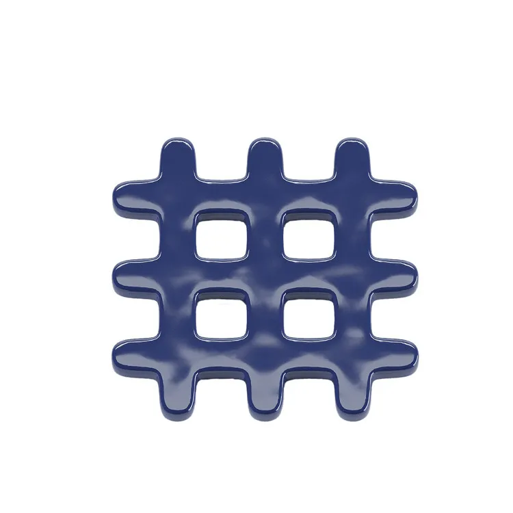 Lot de 4 dessous de verre, carré céramique tressée Bleu ALICANTE