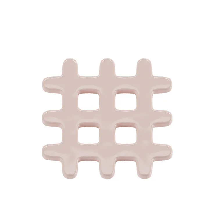 Lot de 4 dessous de verre, carré céramique tressée Rose ALICANTE