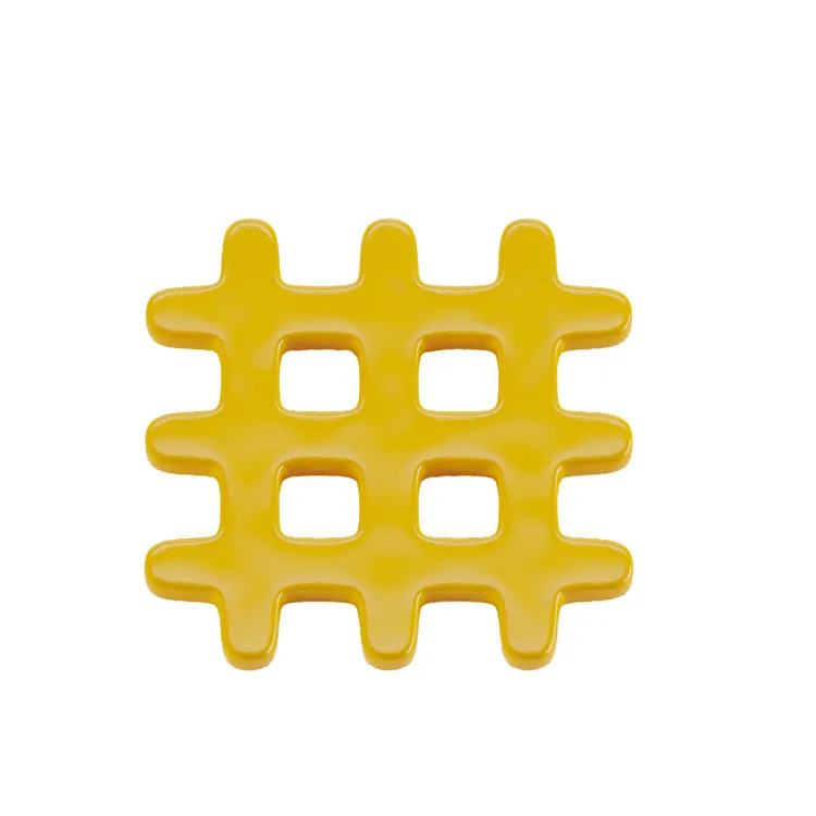 Lot de 4 dessous de verre, carré céramique tressée Jaune ALICANTE