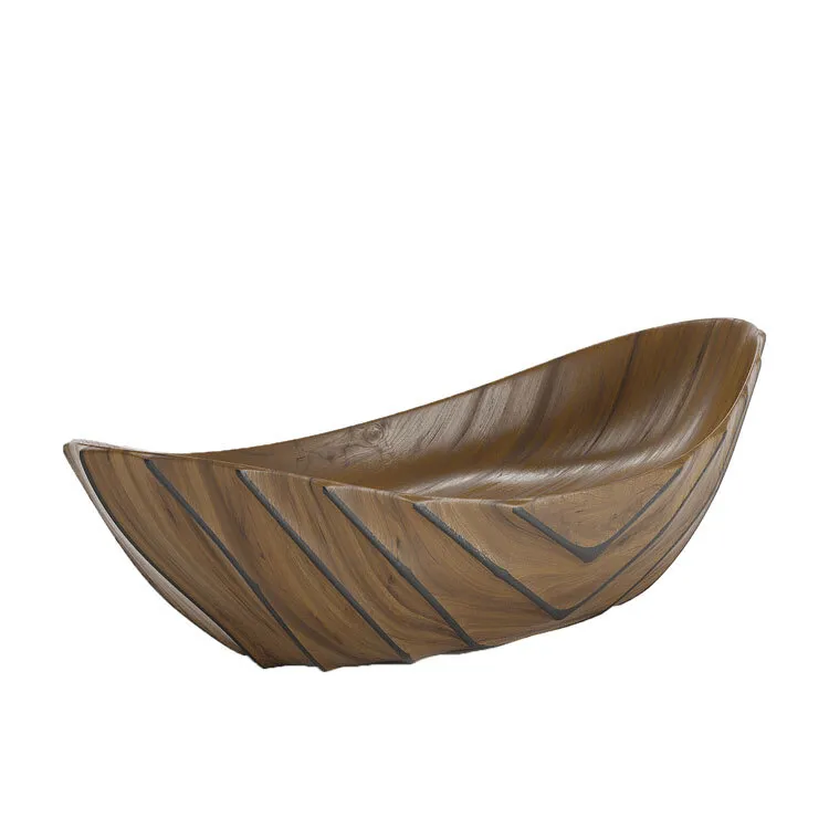 Grande coupe décorative design effet bois Marron POMPEI