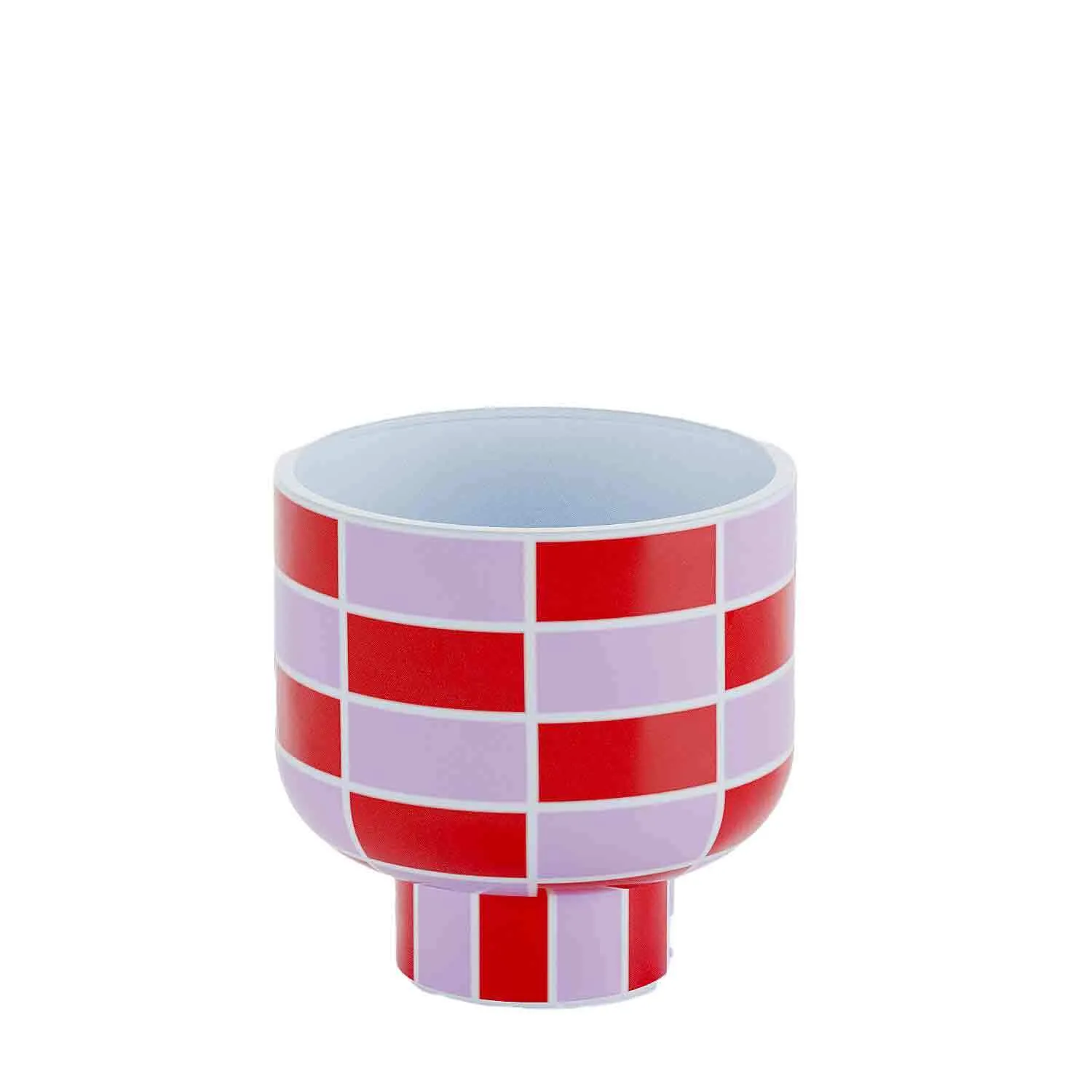 Vase céramique motif damier Rouge VERSAILLES
