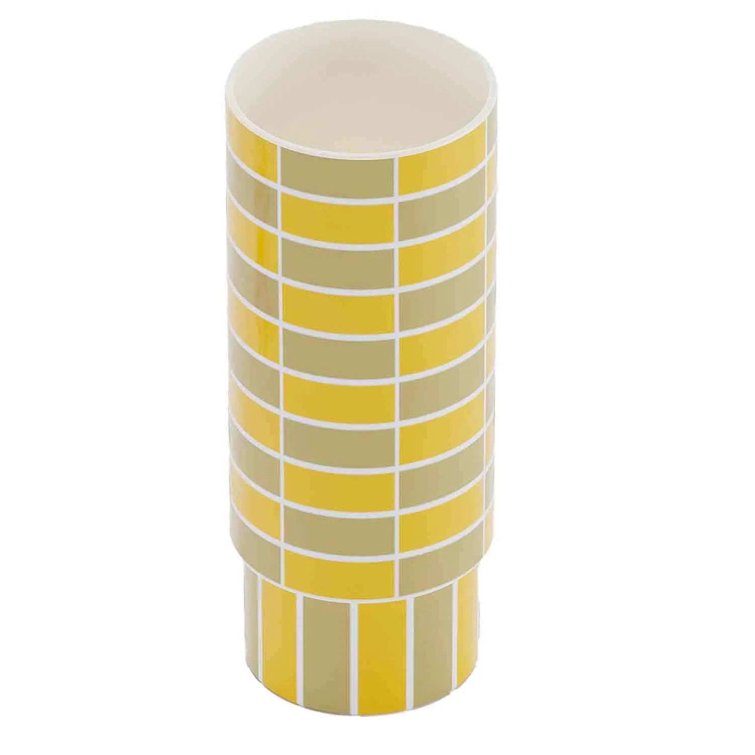 Vase céramique tube à damier Jaune SOFIA