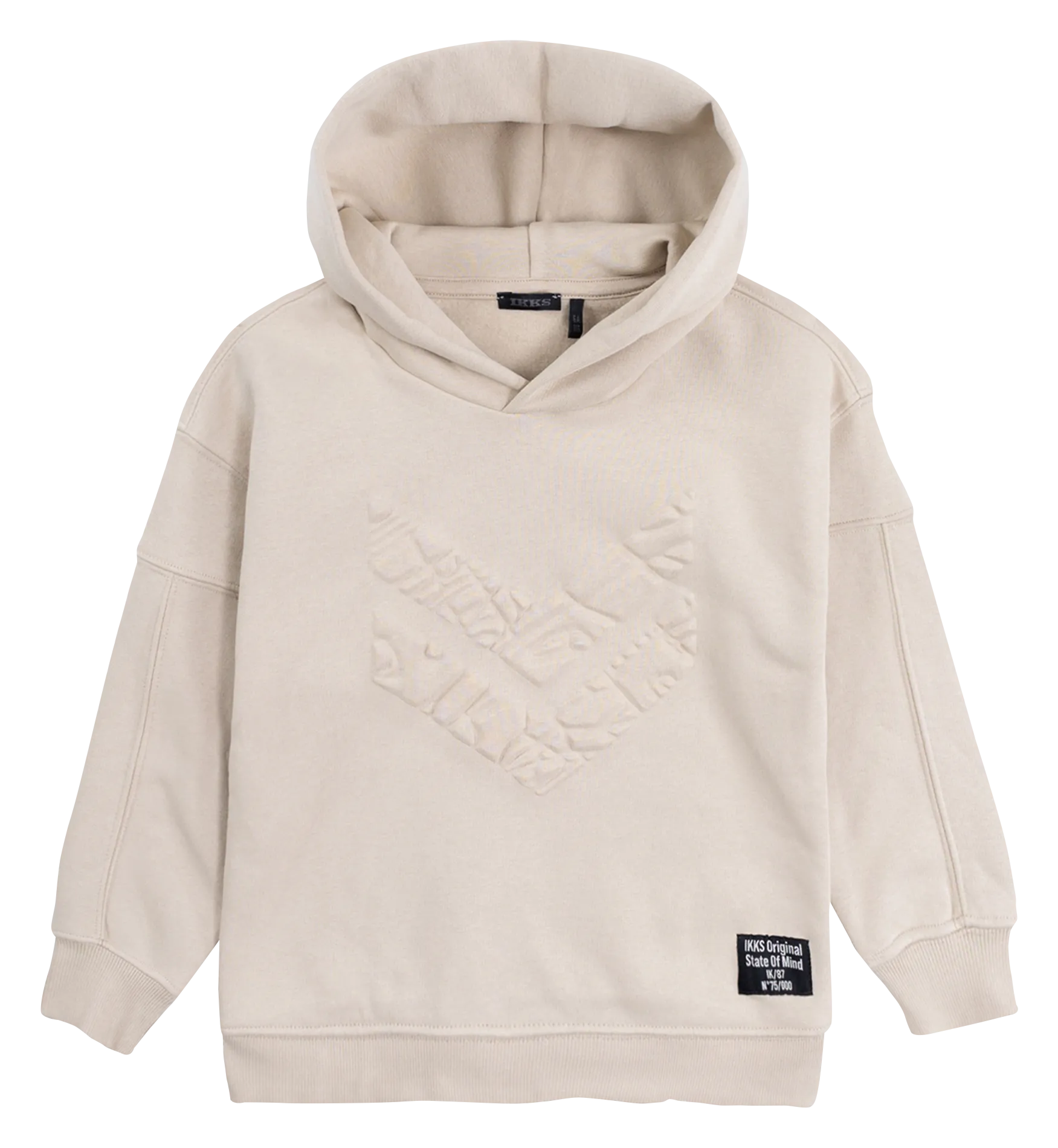 Sweat embossé en coton mélangé Beige